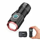 MOWETOO Aufladbar kleine Taschenlampen,Mini kompakt sehr hell,5 Lichtmodi mit Magnete,3 Starke Lampenperlen,tragbare -Taschenlampen mit Clip,USB Aufladbar,IPX4Wasserdicht, für Camping，Wandern,Notfäll