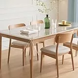LIHIQIYA Tischdecke Durchsichtig, 100x160cm PVC Tischfolie Transparent Abwaschbar Plastiktischdecke Tischschutz Klarsichtfolie Wasserdicht Glasklar Folie Tischschutzfolie für Hochzeit Indoor Outdoor
