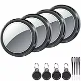 Air Tracker Tag Schlüsselfinder 4er Pack Schwarz, Koffer Tracker Kompatibel mit Apple Wo ist? APP (Nur iOS), Bluetooth Key Finder für Gepäck/Taschen/Brieftasche, Smart KeyFinder, Austauschbarer Akku