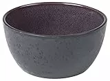 BITZ Schüssel, Schale, Müslischale, Snackschale aus Steingut, 14 cm im Durchmesser, Schwarz/Lila