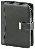 Terminplaner Organizer Wochenplaner Terminkalender - 2026 - ca. A6-1 Woche = 2 Seiten -Softfolie, Classic, Schwarz - Ringbuch mit 6-Fach Lochung, nachfüllbar - Modell Kompakt - 02-0416