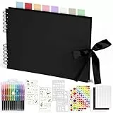 KASZOO Fotoalbum zum Selbstgestalten, DIY 80 Schwarze Seiten, Kann als Abschluss Geschenk, Geburtstagsgeschenk, Hochzeitstagsgeschenk