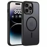 ORDA Magnetisch Hülle für iPhone 14 Pro Max 6,7 Zoll Kompatibel mit MagSafe,für iPhone 14 Pro Max Case Durchscheinende Matt Handyhülle Rückseite Dünn Stoßfest Schutzhülle Schwarz