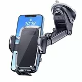 Josnown Handyhalterung Auto, Upgrade Version Silikonschutz Handy Halterung mit EIN-Knopf-Release, 360° Drehung Universal Kfz Handyhalter für iPhone Samsung Huawei Xiaomi