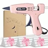 Feuerfest Heißklebepistole mit 30pcs Heißklebesticks, Klebepistole für DIY Kunst, Handwerk und schnelle Reparaturen in Haus & Büro, 20W Klebepistolen (Pinke Heißklebepistole)