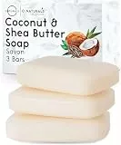O Natural Festes Duschgel Naturkosmetic Dusch Seife Vegan Kokosnuß Feuchtigkeitsspendend Sheabutter Bar Soap für Trockene & Empfindliche Haut Körper Hand Gesicht Seife Shea Butter Männer Frauen 342g