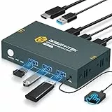 4K60Hz USB 3.0 HDMI KVM Switch 2 PC 1 Monitore, KVM-Switches für 2 Computer teilen sich 1 Satz Drucker Maus Tastatur, Mit 3 USB3.0 Ports, Inklusive 2 USB 3.0 Kabel