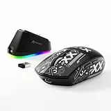 MAMBASNAKE x ATTACK SHARK G3PRO Gaming-Maus mit Magnetischer Ladestation, BT/2.4G Wireless/Kabel, PixArt PAW3311 Sensor, 59g leicht, 25000 DPI LIGHTSPEED Gamer Office-Mäuse für PC/Mac-Schwarz mit Tape