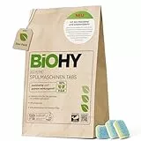BiOHY All-in-One Spülmaschinen Tabs (30 Tabs) | Phosphatfrei |Für die tägliche Reinigung von Geschirr & Besteck | Gegen hartnäckigste Fett- & Essensreste | Kraftvolle Öko Geschirrspültabs