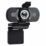 TELLUR - Webcam Full HD Basic, 1080p/30fps, Autofokus, automatische Beleuchtungskorrektur, integriertes Mikrofon, 97° Winkel, Sichtschutz, 1,5m Kabel, USB, Farbe: schwarz