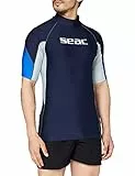 SEAC RAA Short Evo Man, Rash Guard UV-Schutz-Shirt zum Schnorcheln und Schwimmen Kurzarm für Herren, blau, XXXXL