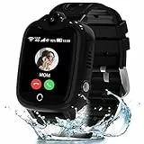 Smartwatch Kinder, 4G Kinder Smartwatch mit GPS und Telefon, IP68 Wasserdicht GPS Uhr kinder mit SOS Videoanruf Voice Chat Schulmodus Spiel Wecker Kinderuhr Geschenk für Mädchen und Jungen 3-14 Jahren