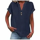 Vintage Bluse Damen Schwarze Shirts Damen Tshirt eng t-Shirt mädchen Tunika Sommer Oberteile Tops Sommer Angebote des Tages Heute Deal Longshirt Kurzarm