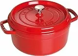 STAUB Cocotte, Gusseisen Bräter, Alle Herdarten inkl Induktion, Rund, 24 cm, 3,8 L, Kirsch-Rot