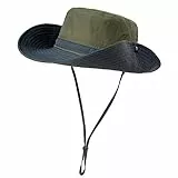 Comhats Herren Sonnenhut mit UV-Schutz, Outdoor Fischerhut, faltbar, Damen Wanderhut, Unisex Buschhut, Sommerhut, Hiking, breiter 50+ Boonie, Gartenhut, Tropenhut, wasserdicht Grün XL/XXL