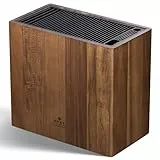 ENOKING Messerblock ohne Messer aus Akazienholz, Universal Messerblock mit Kunststoffdeckel, Hochwertiges Messerhalter für Messer und Geflügelschere/Wetzstahl