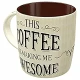 Nostalgic-Art Retro Kaffeebecher, 330 ml, Awesome Coffee – Geschenk-Idee für Kaffee-Fans, Keramik-Tasse für Kaffee, Vintage Design mit Spruch