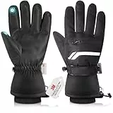 MoKo Wasserdicht Winter Handschuhe Mann Frau, Thermo 3M Thinsulate Handschuh Kalt Wetter, Touchscreen&Anti-Rutsch Griff Ski Handschuh für Snowboarden Radfahren Laufen Wandern Autofahren Outdoor Sport