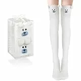 Kakveiai 1 Paar Damen Lange Socken, Kniestrümpfe, Kuschel Winter-Stricksocken, Panda Socken, Kuschel Süße warm, Einheitsgröße, für Damen und Mädchen, Bringen Sie 1 Geschenkboxen mit