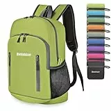 Bekahizar Faltbarer Rucksack Leicht Klein Wanderrucksack 20L Reiserucksack Tagesrucksack Tasche für Männer Frauen Jugendliche Outdoor Wandern Reisen (Apfelgrün)