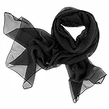 DOLCE ABBRACCIO by RiemTEX Damen Schal Tuch Stola elegante Schals und Tücher Verona aus Chiffon (Schwarz)