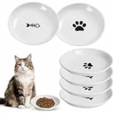 6 Stück Futternapf Katze,Katzennapf Keramik,15 cm Durchmesser, Napf Katze,Katzen Fressnapf,Katzennapf für Haustierkatzen und Welpen(6 Pack-Ohne Silikonbasis)