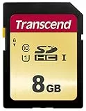 Transcend 8GB SDXC 500S Speicherkarte UHS-I, C10, U3, V30, 4K, Full HD, MLC, bis zu 95/50 MB/s (ideal für DSLR-Kameras und professionelle Camcorder) - TS8GSDC500S