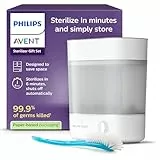 Philips Avent Sterilisator-Geschenkset – Elektrischer Dampfsterilisator mit Flasche und Saugerbürste, einfaches Reinigen und Sterilisieren von Babyfläschchen, Milchpumpen, SCF291/30
