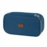 Yommie Federmäppchen Oxford Federtasche Groß Single Etui Schule Federmappe Schlampermäppchen Mäppchen Jungen Federpenal Schulmäppchen Mädchen Federschachtel Organizer Für Teenager Navy