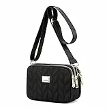 YANAIER Damen Handy Umhängetasche Schultertasche Wasserdicht Nylon kleine Tasche Handytaschen zum Umhängen Frauen Brieftasche schwarz Kleine