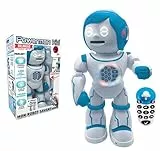 Lexibook Powerman Kid – Lernroboter, zweisprachig, Französisch/Englisch, mit Fernbedienung – programmierbar, Tanz, spielt Musik, erzählt Geschichten 450+ Quiz, Schallplatten 4+ – ROB90FR
