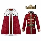Spooktacular Creations - Prinz-Kostüm für Kinder, Königskostüm für Kinder, Halloween, Weinrot, Größe S (5-7 Jahre)