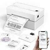 KNAON Bluetooth Etikettendrucker, 4x6 Thermodrucker Label Printer, Labeldrucker Versandetiketten Drucker für DHL UPS DPD FedEx, Etsy Shopify, Weiß
