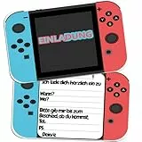 Kartenversand24 Lustige Einladungskarten zum Kindergeburtstag für Jungs Jungen Junge Einladungen Game Party Geburtstagseinladungen Einladung witzig cool Text Kinder Mädchen Emoji (Tablet