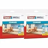 tesamoll STANDARD I-Profil - Schaumstoffdichtung zum Isolieren von Spalten im Haushalt, selbstklebend - Weiß - 6 m x 9 mm x 4 mm (Packung mit 2)