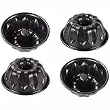 webake Mini Gugelhupfform 11cm 4 Stück Gugelhupf Backform Klein Kuchenform Rund mit Antihaftbeschichtung für Gugelhupf, Kuchen, Muffin, Cupcake