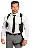 Taktisches Schulterholster Schwarz inkl. Pistole Kostüm-Zubehör für SWAT, Militär & Agent Polizei-Holster Waffen-Holster Schulterhalfter Polizist