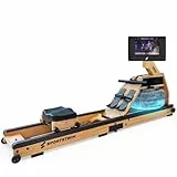 Sportstech AquaElite Rudergerät für Zuhause, klappbares Wasser Rudergerät aus FSC Eiche, leise Rudermaschine mit Wassertank, 10 Zoll oder 21,5 Zoll Display mit App, Home Gym, Ganzkörpertraining