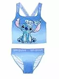 Disney Lilo & Stitch Mädchen Badeanzug Einteiler Badeanzug Alter 5 bis 13 Jahre alt, 2-teilig, Blau, 9-10 Jahre