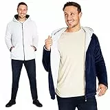 CityComfort Kapuzenpullover Herren Fleece Winter Hoodie mit Reißverschluss Umkehrbar Kuschelige Warme Fleece Kapuzenjacke Jungen Teenager und Männer M-3XL (Navy Blau, XL)