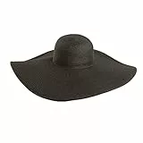 erioctry Frauen Mädchen Großer Rand Garten Strand Big Summer Sun Hat Pool Garten Strand Strohhut für Urlaub Reise Schwarz