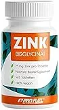 Zink 25mg - 365 Tabletten (vegan) mit Zinkbisglycinat (Zink-Chelat) für höchste Bioverfügbarkeit - laborgeprüft mit Zertifikat - optimal hochdosiert - 1 Jahresvorrat - ProFuel