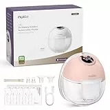 Nuliie Milchpumpe Elektrisch tragbare S32, 4 Modi, 9 Stufen, 24mm Flansch mit LED-Anzeige, Zusätzlich 1 Stück Flansch 18mm&21mm und Austauschbare Entenventile (1Pack, Rosa)