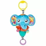 Playgro Musical Elly Elefant, Kinderwagenspielzeug, Rassel aus Plüsch, musziales Erwachen für Babys und Wiegen, Kaninchen, ab 0 Monaten