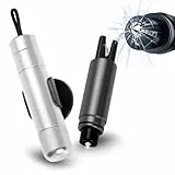 Sosayet 2 In 1 Gurtschneider Notfallhammer - 2 Stück Hammerdex Glasbrecher - Notfallhammer Auto mit Gurtschneider - Aufgerüstet Emergency Rescue Tool - Sicherheitshammer Auto für Bus (Schwarz+Silbrig)
