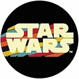 Komar DOT runde und selbstklebende Vlies Fototapete - Star Wars Typeface - Ø Durchmesser 125 cm - Kinderzimmer, Retro, Wandsticker, Wandtattoo - DD1-030