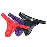 KHUFUZI Herren 3 Farben Pack Mesh Tangas Dessous Atmungsaktive Slips Sexy Unterwäsche Durchsichtige heiße Unterhose Geschenk für Freund