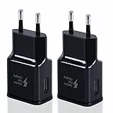 2er Pack USB Ladegerät Stecker, Adaptives Schnellladegerät Netzteil Adapter für Samsung Galaxy S21 S20 S10 S7 S8 S9 Plus, Note 8/9, A13 A14 A15 A35 und andere Smartphones/Geräte, Schnellladung