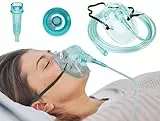 Tiga-Med Sauerstoffmasken für Erwachsene | 5 Stück | DEHP-frei | grün | mit 210cm Sauerstoffschlauch | O2 Maske Atemmaske
