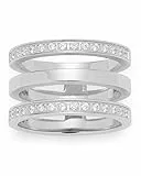 Leonardo Jewels Damen-Ring Minimo edelstahl Glas transparent Gr. 53 (16.9) - 015864